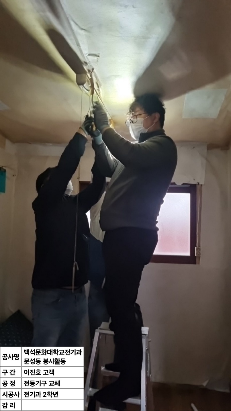 백석문화대학교 미래커리어개발학부 전기과, 문성동 에너지 취약계층 주거환경 개선 봉사활동 사진 3번째 첨부파일 이미지